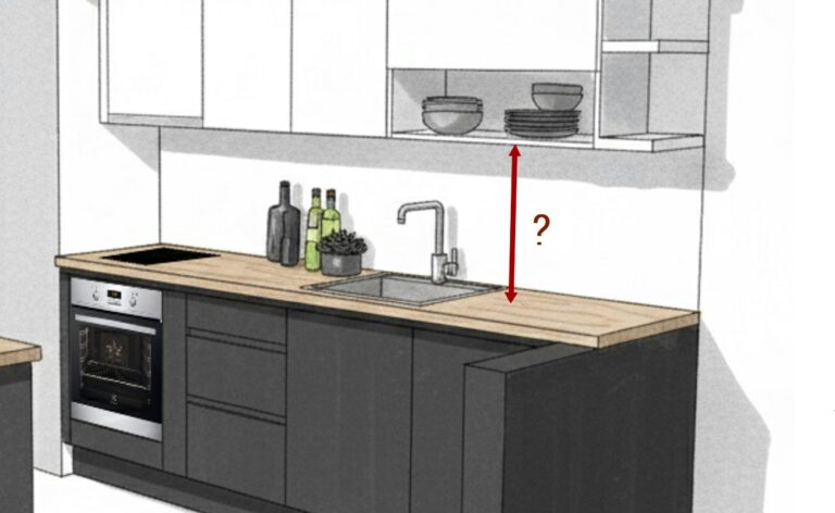 Какво е правилното разстояние между плот и горни шкафове?